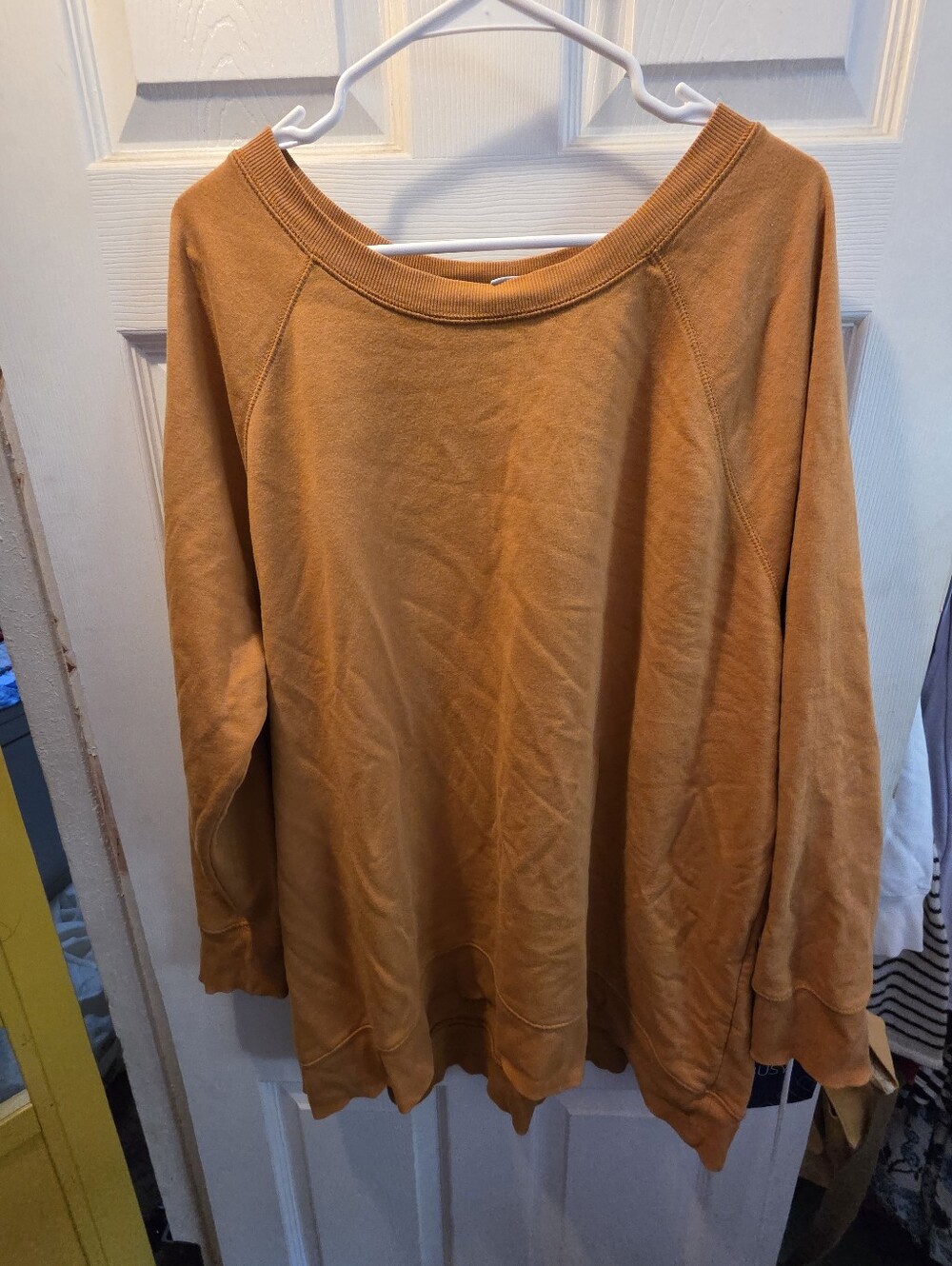 Women's Oversized Long-Sleeve Top in Mustard Yellow